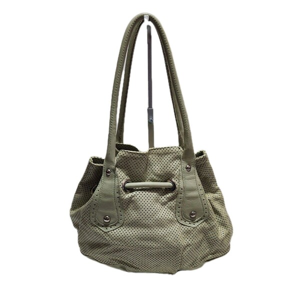 Innue Leather Hobo Shoulder Handbag Light Green In Excellent Condition - Picture 10 of 10